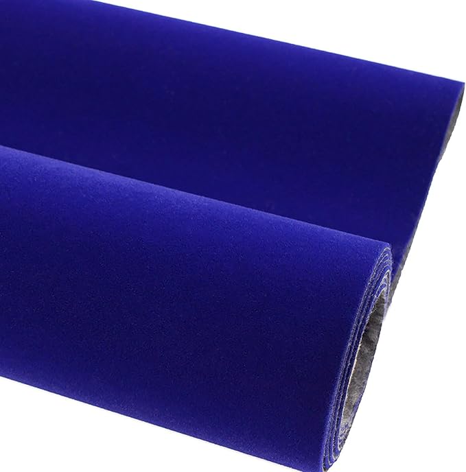 Blue Self Adhesive Soft Velvet Drawer Liner DIY Fabric Felt Liner