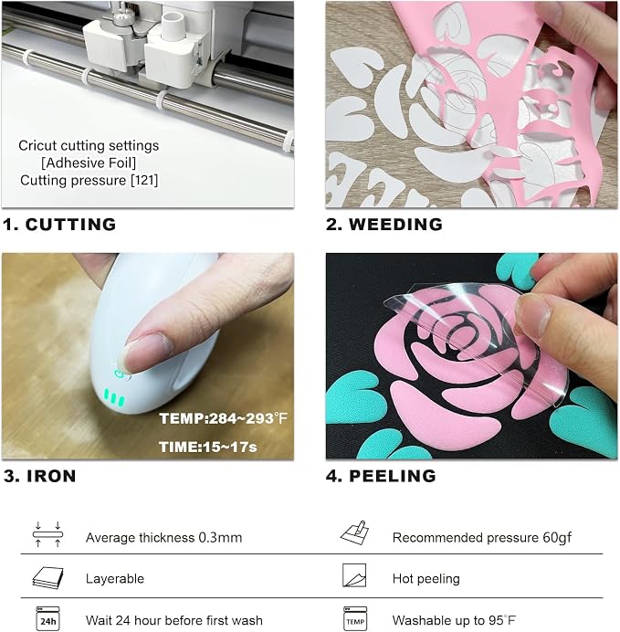 12" x 10" Iron-On 3D Puff Heat Transfer Vinyl Sheets