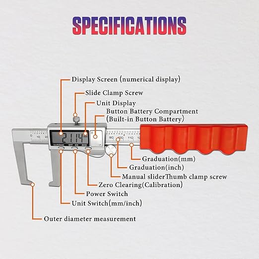 Disc Brake Rotor Micrometer, 6 Inch Brake Rotor Caliper Measuring Tool of Inch