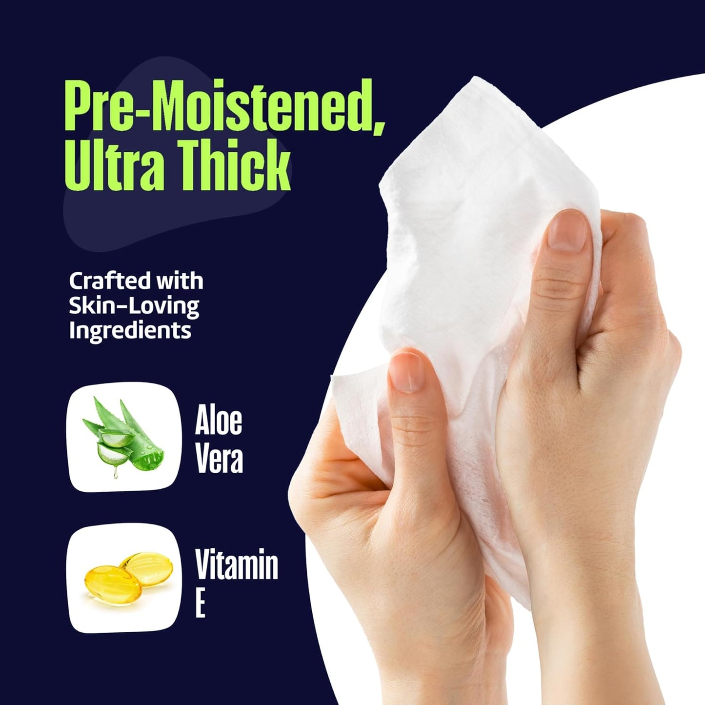 Adult Wipes for Elderly 8 Pack - Hospital Grade Extra Large Extra Thick Disposable Washcloths for Adult No-Rinse Bathing & Shower Alternative - Fragrance-Free XXL