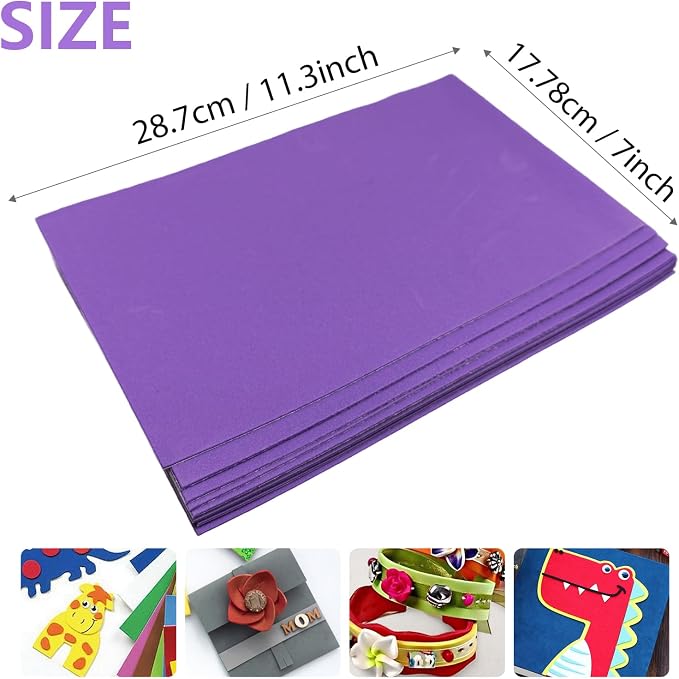Adhesive Foam Sheets, 7x11.3 Inch Craft Eva Foam Sheets, 2mm Thick 10 Pcs