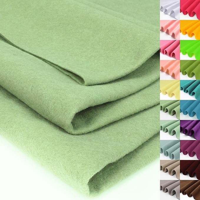 XSEINO Soft Felt Fabric, Large Single Piece, 36x108 Inch, 1.4mm Thick Green