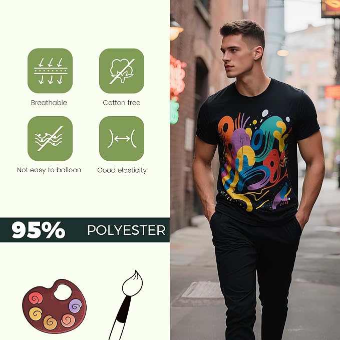 Joyclub 5 PCS Unisex Sublimation Blanks Bulk Polyester T Shirts