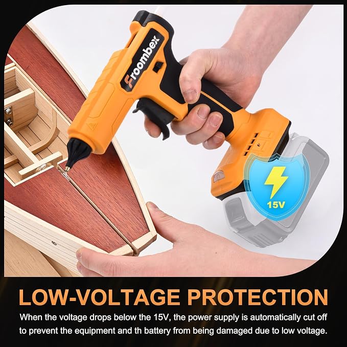 100W Cordless Hot Glue Gun for DeWalt 20V MAX Battery | Wireless Electric Power