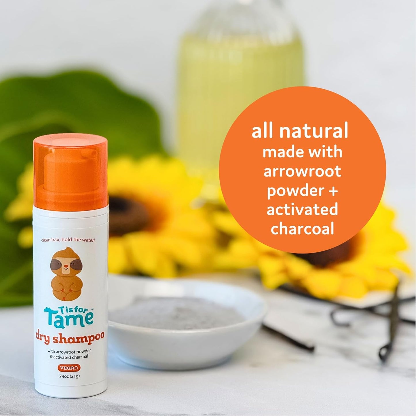 T is for Tame - The First Dry Shampoo for Babies & Kids, Sensory Friendly, Waterless Scalp and Hair Cleanser, Great for Adults Too, Non-Aerosol, 21 gr - 0.74 oz