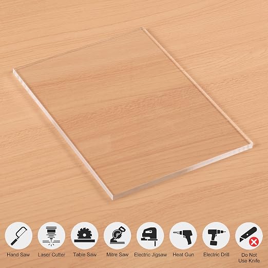 KAITELA Clear Acrylic Sheet 18" x 24" x 1/4" Thick Cast Plexiglass Panel