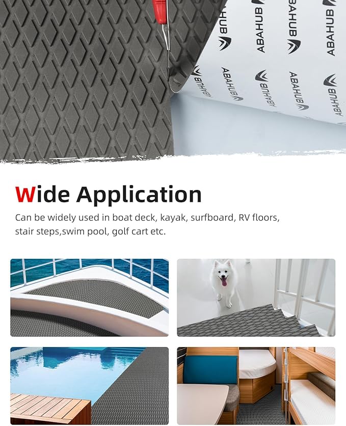 Abahub EVA Foam Boat Flooring Self-Adhesive Decking Surfboard Traction Pad |