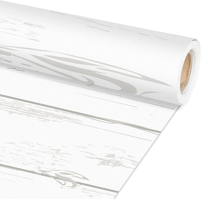 Qyeahkj White Wood Bulletin Board Paper Roll Wood Grain Bulletin Board