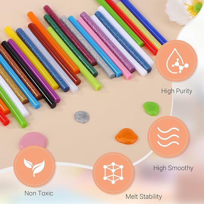 Gartful 120pcs Colored Glue Sticks