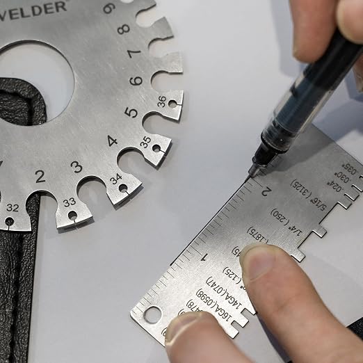 YESWELDER Round Dual Sided Metal Sheet Gage & Metal Sheet Thickness Gauge 2pk