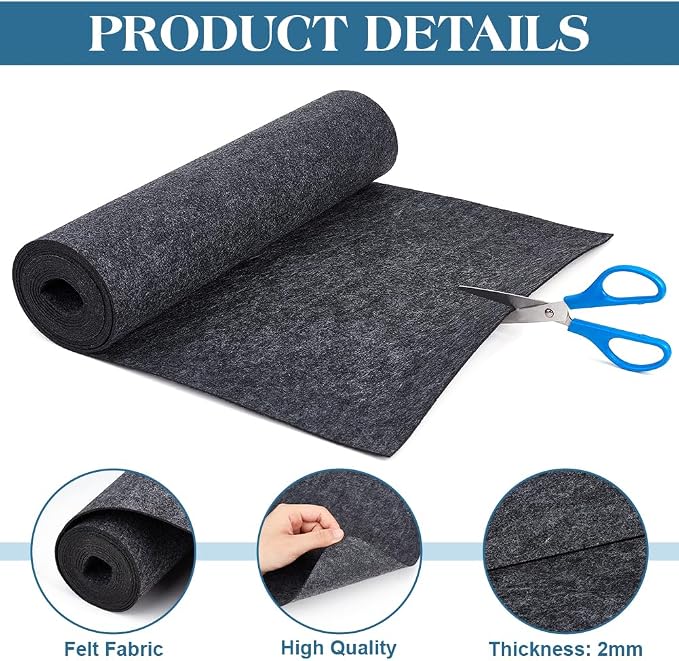 BENECREAT 118x15.7inch Felt Roll, 2mm Thick Nonwoven Felt Roll