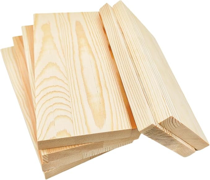 6PCS Rectangle Wood Boards Unfinished Wood Blocks