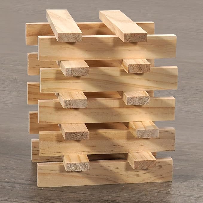 Wood Strips Slats for Wall, Square Wooden Dowels for Crafts 3/8"x 1" x 6"