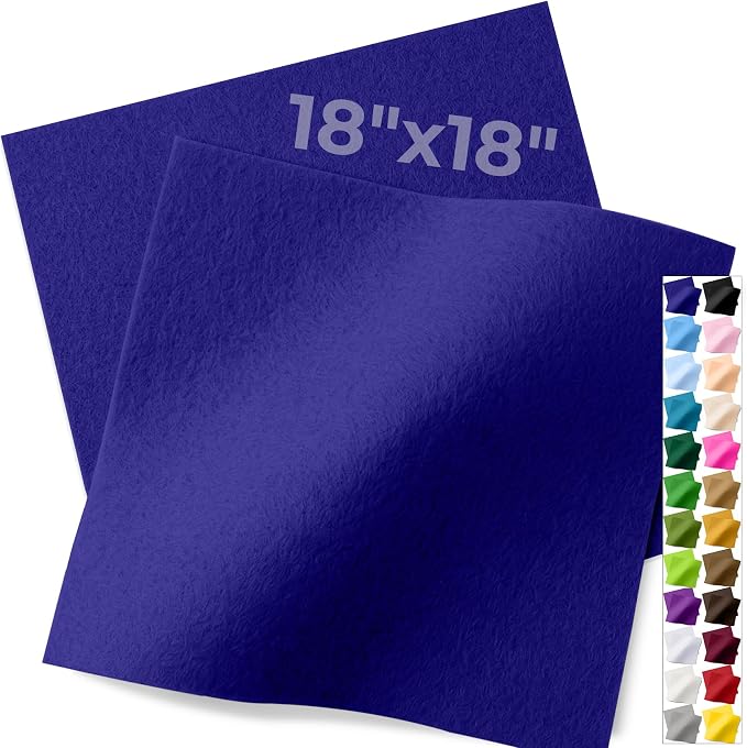 IONTACH 18" X 18" Soft Felt Sheets 1.6mm Thick | Acrylic Felt Fabric Sheets