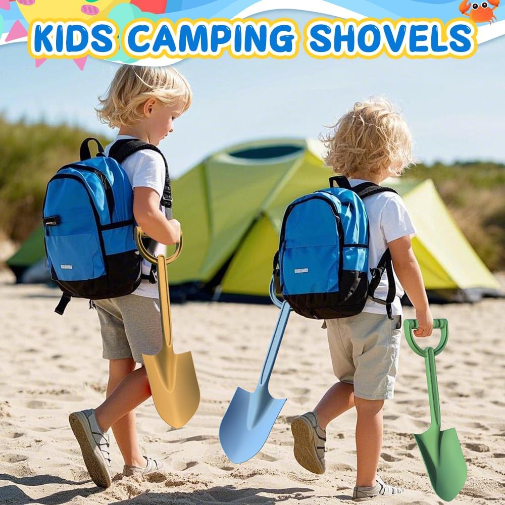 3PCS Beach Shovel Sandbox Toy, 16 inch Heavy Duty Shovel Garden Digging Bath Water Pool Toy for Kid Adult, Garden Digging Sand Toy Camping Travel Beach Essential