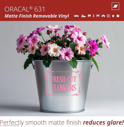ORACAL 631 Matte Bubble Gum Vinyl Durable Roll Easy to Weed Permanent Adhesive