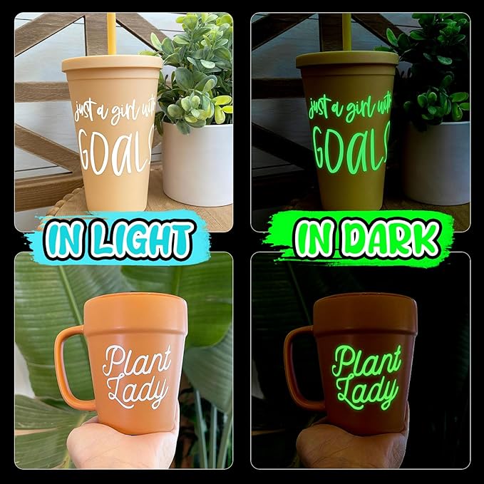 TECKWRAP Glow in the Dark Matte Adhesive Vinyl, 1ft x 5ft