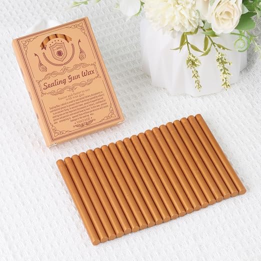 Gold Sealing Wax Sticks, WASOHLING 20Pcs Glue Gun Wax Seal Sticks