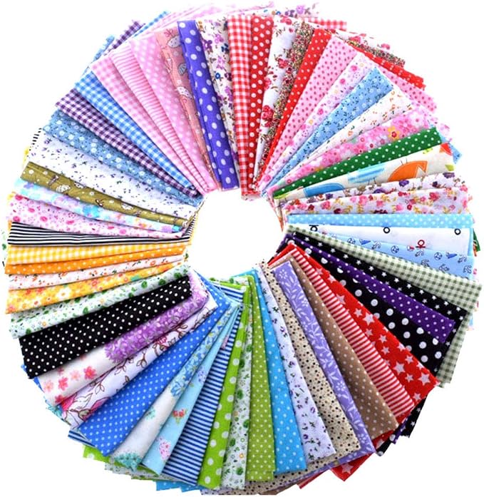 Colored Craft Felt Fabric Patchwork Cotton Sheets 50 Pieces 20 x 20cm
