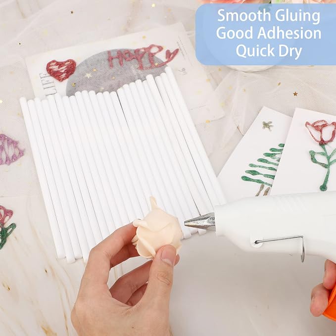White Hot Glue Sticks, All Temperature Adhesive EVA Glue Sticks