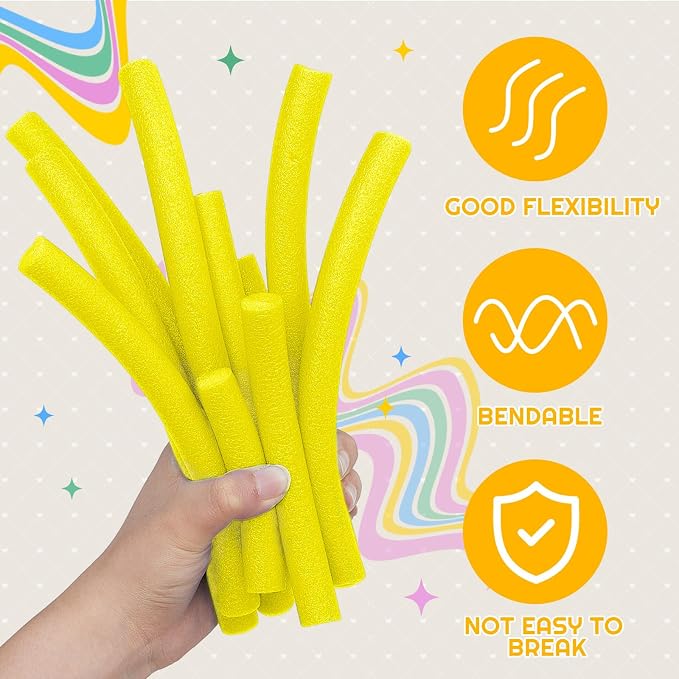 Frienda 5/8 Inch x 40 Ft Yellow Foam Noodles