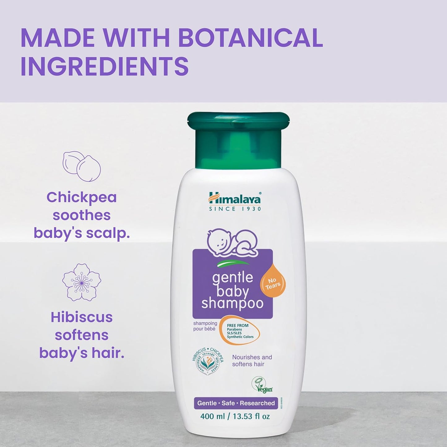 Himalaya Gentle Baby Shampoo for Baby-Soft Hair & Scalp Soothing Moisture, 13.53 oz…