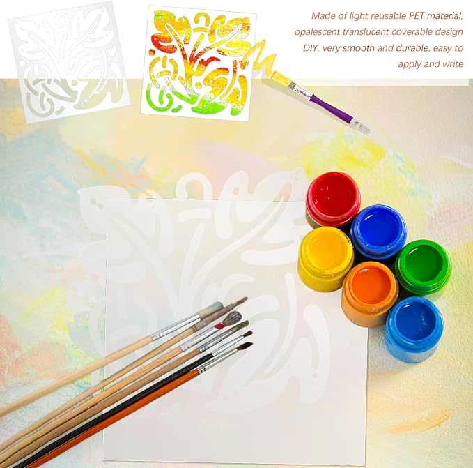 FSWCCK 25 Pcs 10mil 12 x 12 Inch Milky Translucent PET Blank Stencil Sheets