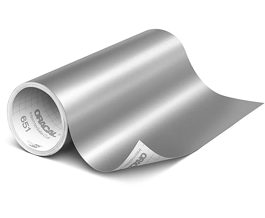ORACAL 651 Matte Metallic Silver Grey Vinyl Durable Roll Easy to Weed Permanent