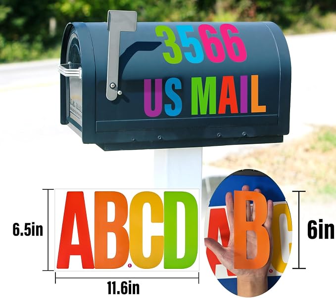 Letter Stickers, Mailbox Numbers, 6 Inch Waterproof Vinyl Alphabet | 6 Inch