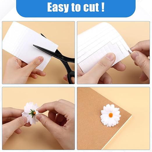 Lusofie 1320Pcs Square Foam Sided Adhesive Sticker Set 3D Pop White 2-Side Foam