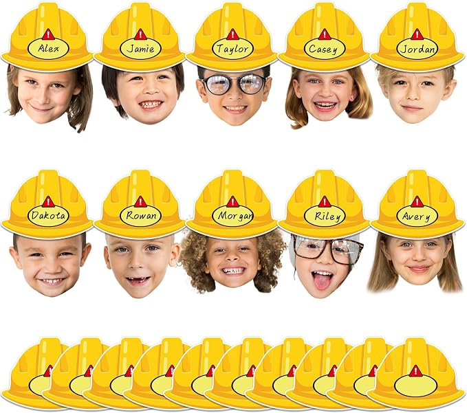 160Pcs Construction Helmet Cutouts Back to School Bulletin Board Decoration Set