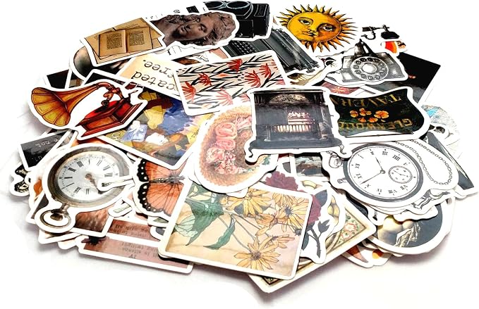 100 Pcs Aesthetic Vintage Vinyl Stickers