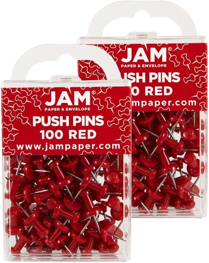JAM PAPER Colorful Push Pins