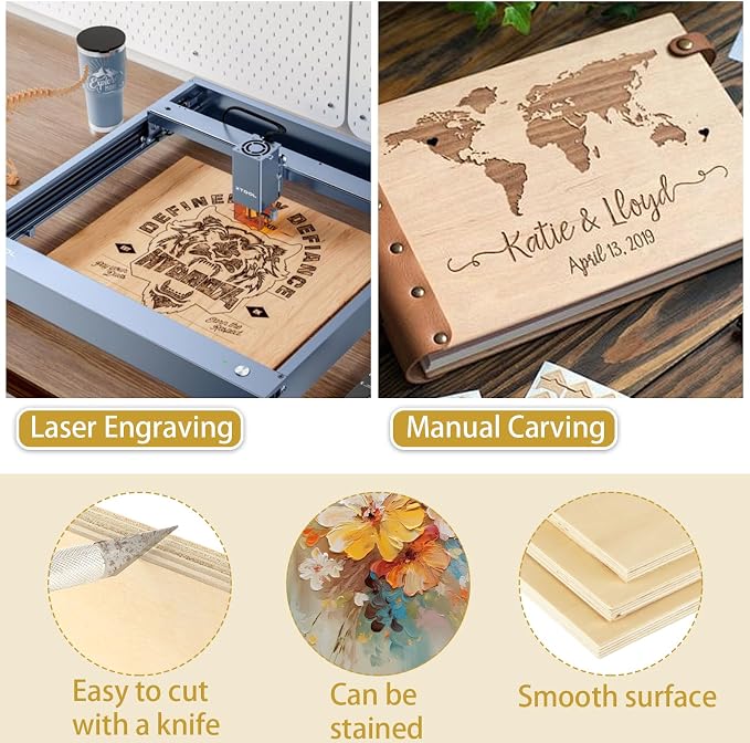 5 Pack Basswood Sheets for Crafts