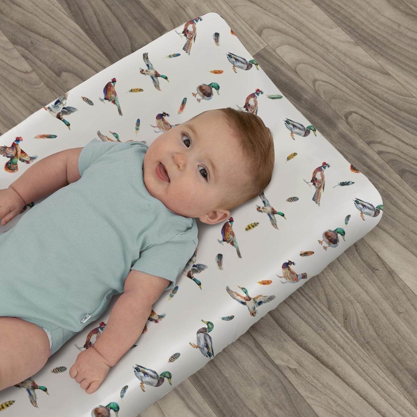 Country Mallard Duck Pheasant Changing Pad Covers for Baby Girl Boy Western Hunting Animals Fitted Change Table Cover Mats Wildlife Soft Diaper Changing Table Sheets 32''×16''