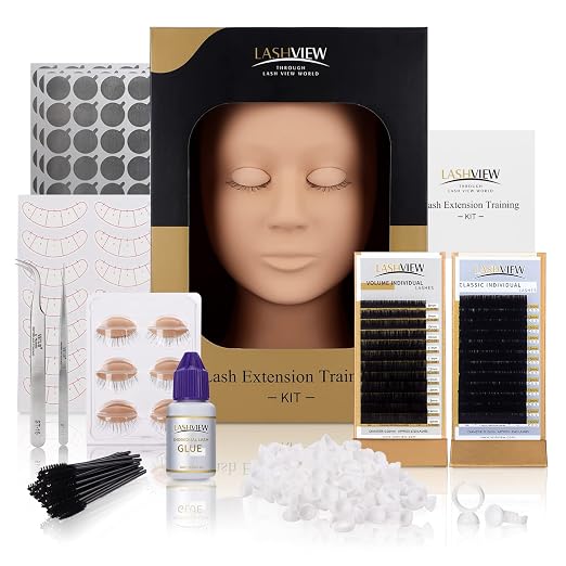 LASHVIEW Lash Extension Kit, Eyelash Extension Kit, Professional Eyelash