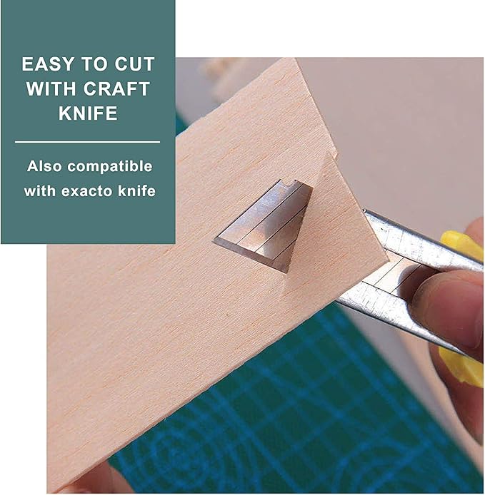 12 Sheets 8x4 Inch Unfinished Balsa Wood Sheets Thick
