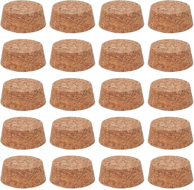 BENECREAT 20Pcs Wooden Tapered Cork Plugs, BurlyWood Soft Wood Corks
