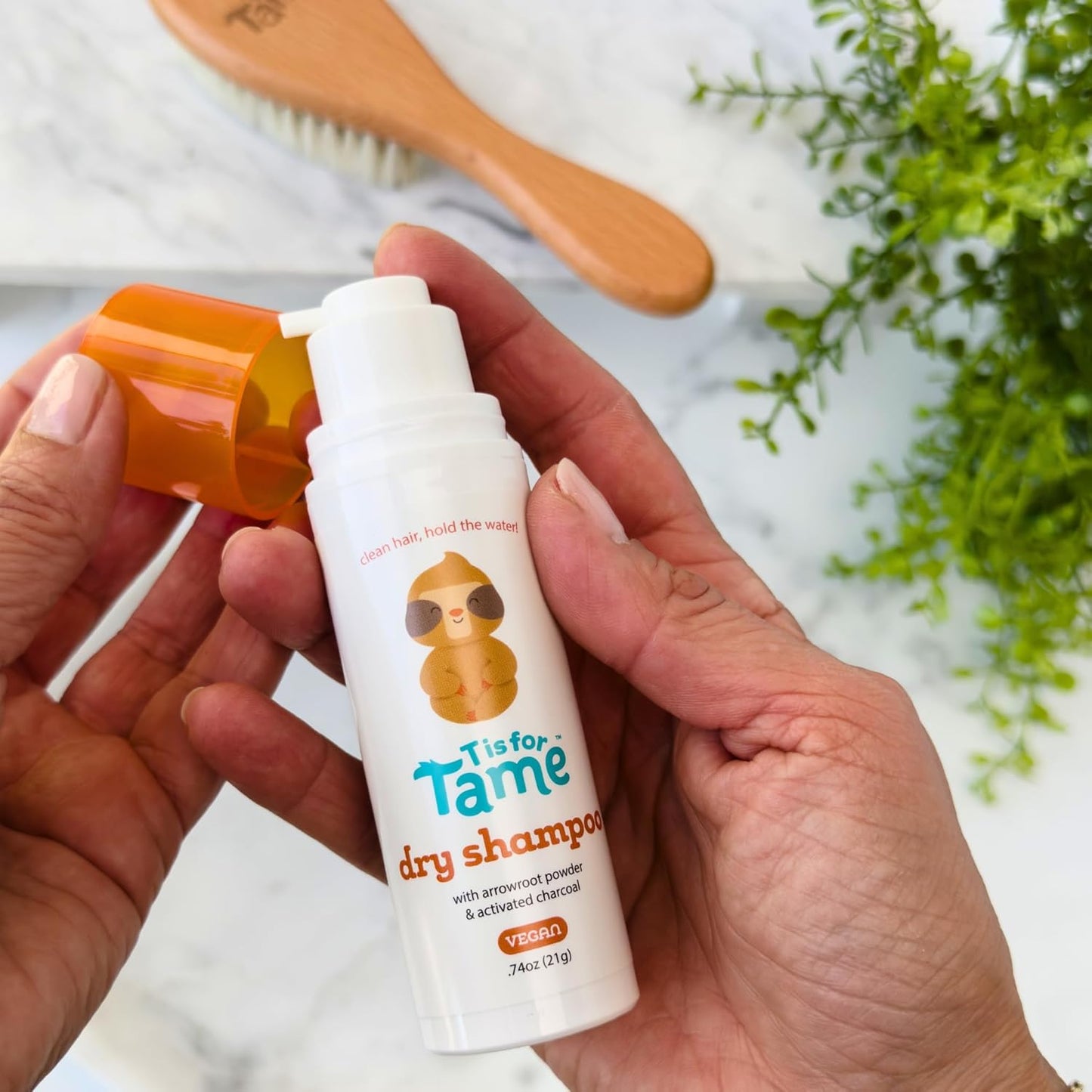 T is for Tame - The First Dry Shampoo for Babies & Kids, Sensory Friendly, Waterless Scalp and Hair Cleanser, Great for Adults Too, Non-Aerosol, 21 gr - 0.74 oz
