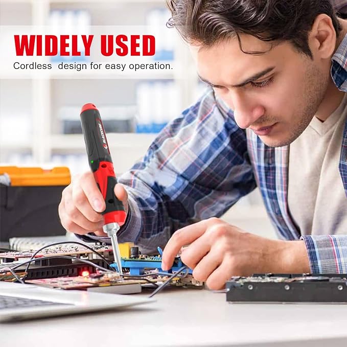 BLACKCUBE 4V Cordless Soldering Iron Kit, Rechargeable Soldering Iron with 2000mAH Rapid Heat Lithium-Ion Battery, LED Spotlight & Solder Tips, Professional Portable Welding Tool for DIY and Home Use