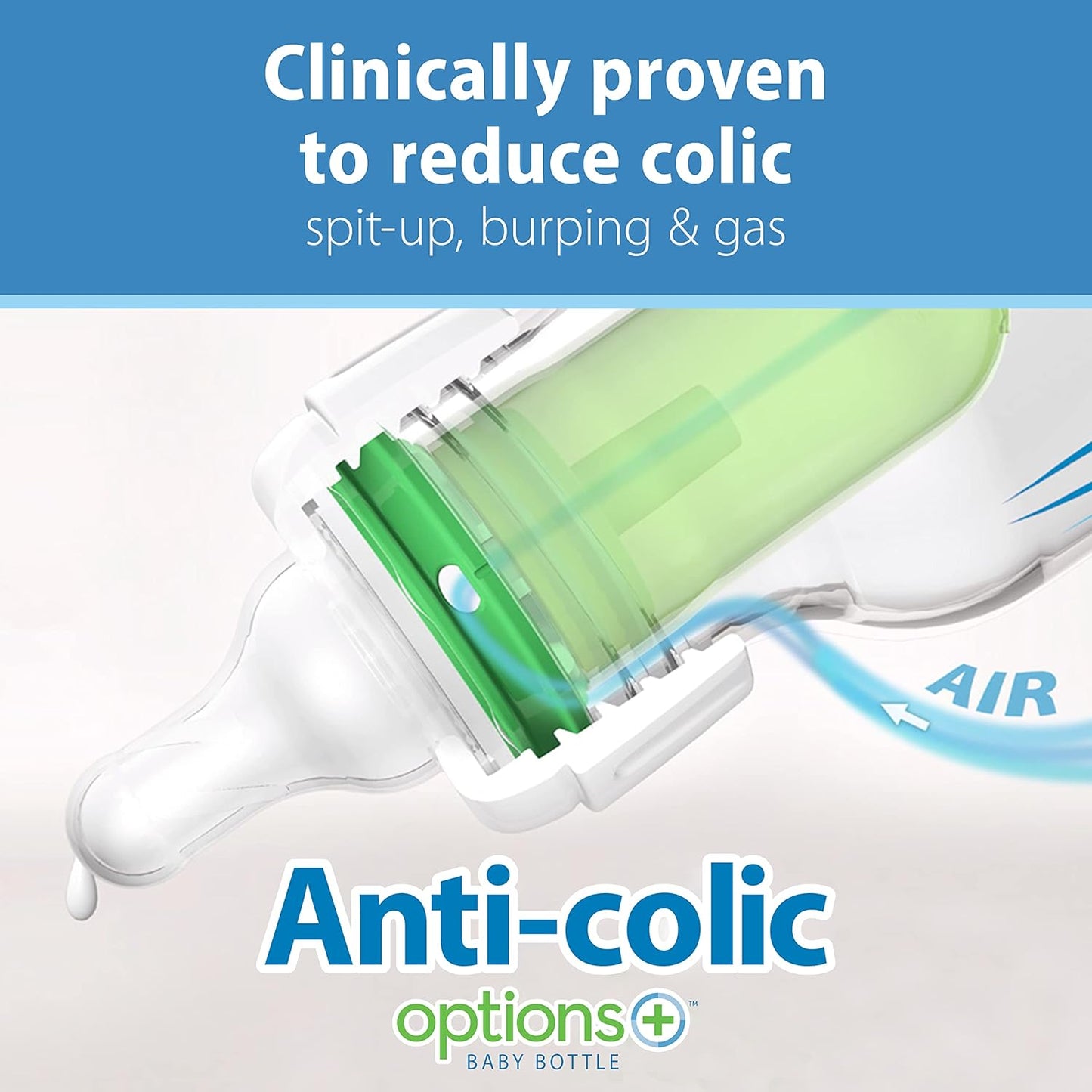 Dr. Brown's Anti-Colic Options+ Newborn Essentials Gift Set with 4oz and 8oz Baby Bottles, Baby Bottle Brush and HappyPaci