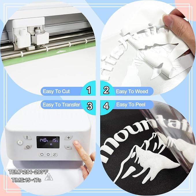White Puff 3D Heat Transfer Vinyl, 3D Raised Puffy Heat Transfer Vinyl Easy to