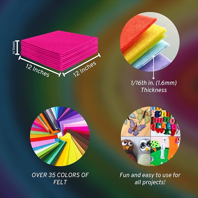 FabricLA Acrylic Felt Sheets for Crafts