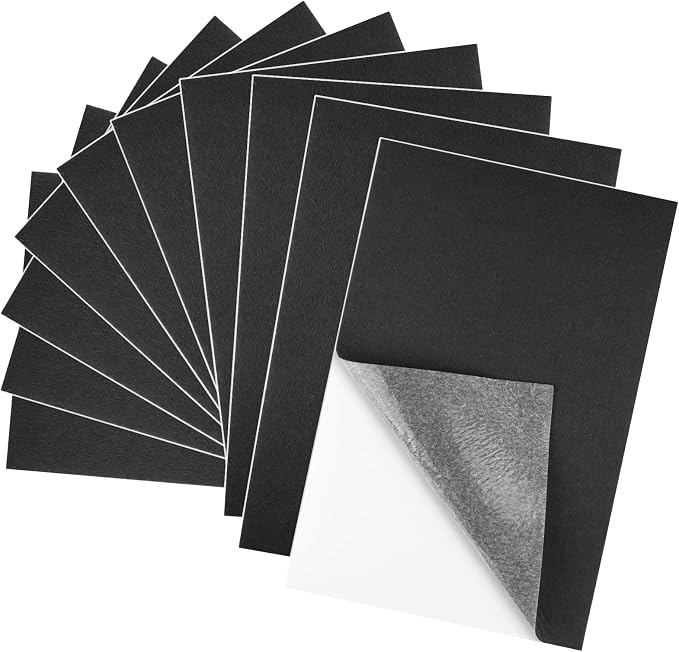 10PCS Black Self Adhesive Felt Fabric Sheets Sticky Felt Sheets