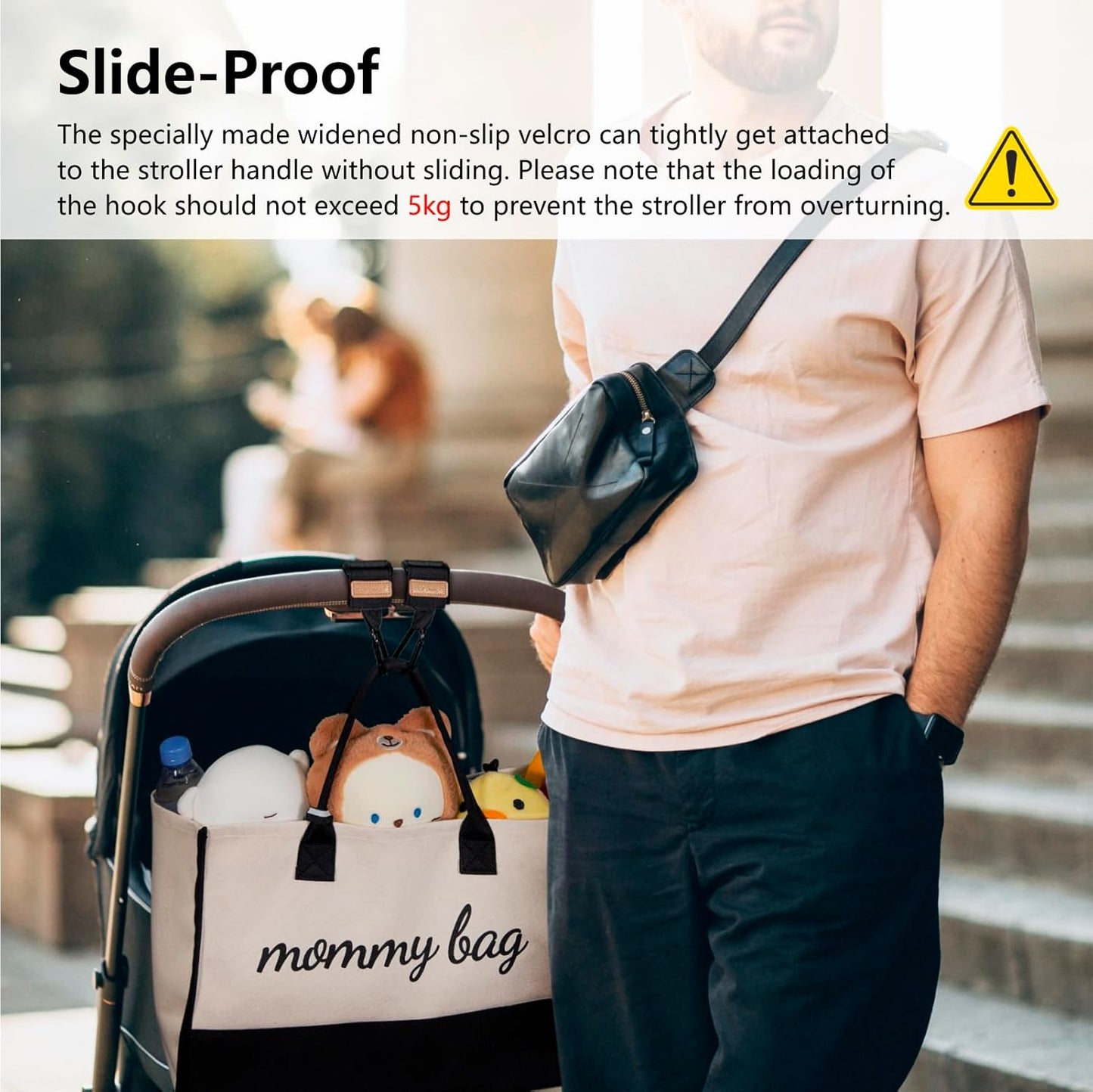 TOPDesign Universal Baby Stroller Organizer, Stroller Caddy with Detachable Mesh Bag & Heightened Insulated Cup Holders & Non-Slip Secure Hooks Accessories, Fits Most Strollers (Pink)