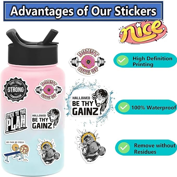 Inspirational Fitness Stickers Bulk