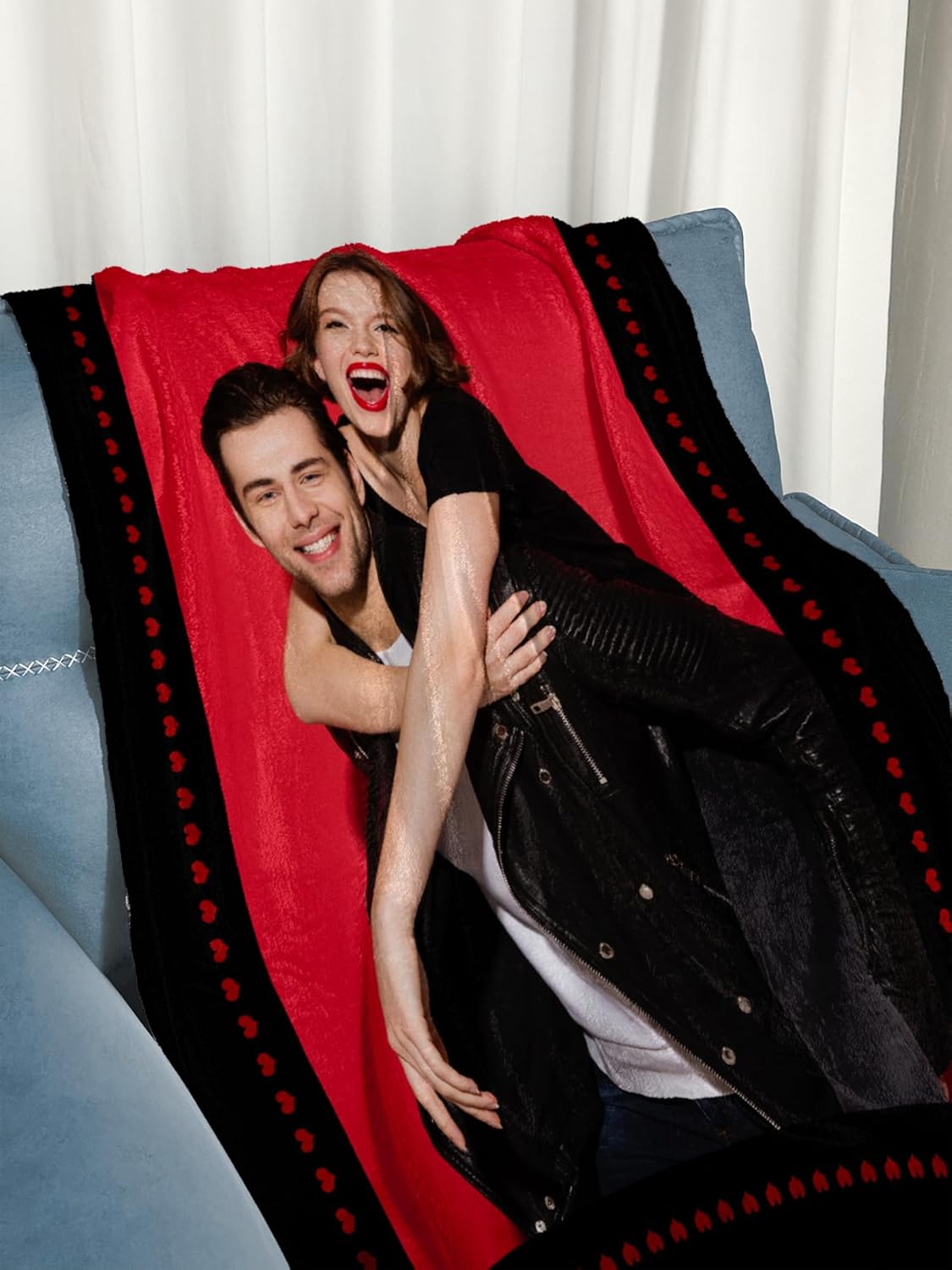 Personalized Blanket with Photos Text Custom Blankets Thows with Picture Customizable Photo Blanket Gifts for Mom Dad Couple Girlfriend Boyfriend Wife Husband, 50 * 60in