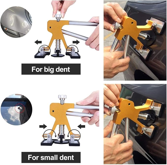 GLISTON 45pcs Paintless Dent Repair Tool Dent Puller Kit, Adjustable Width