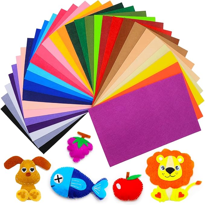 IOOLEEM Multi-Colored Felt Sheets, Pre-Cut Felt Sheets