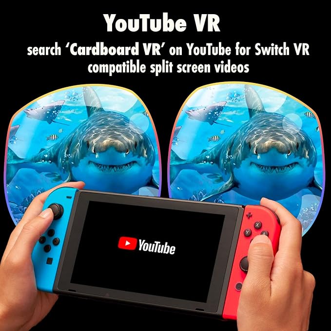 Orzly VR Headset Designed for Nintendo Switch & Switch OLED Console with Adjustable Lens for a Virtual Reality Gaming Experience and for Labo VR - Black - Gift Boxed Edition